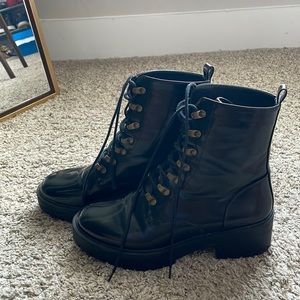 Forever 21 black lace up combat boots